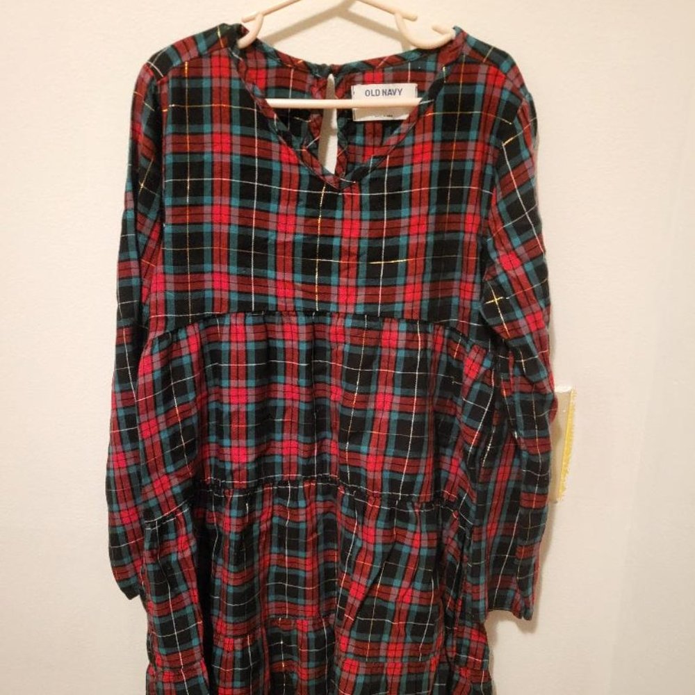 Old Navy Black and Red Plaid Dress Size 10